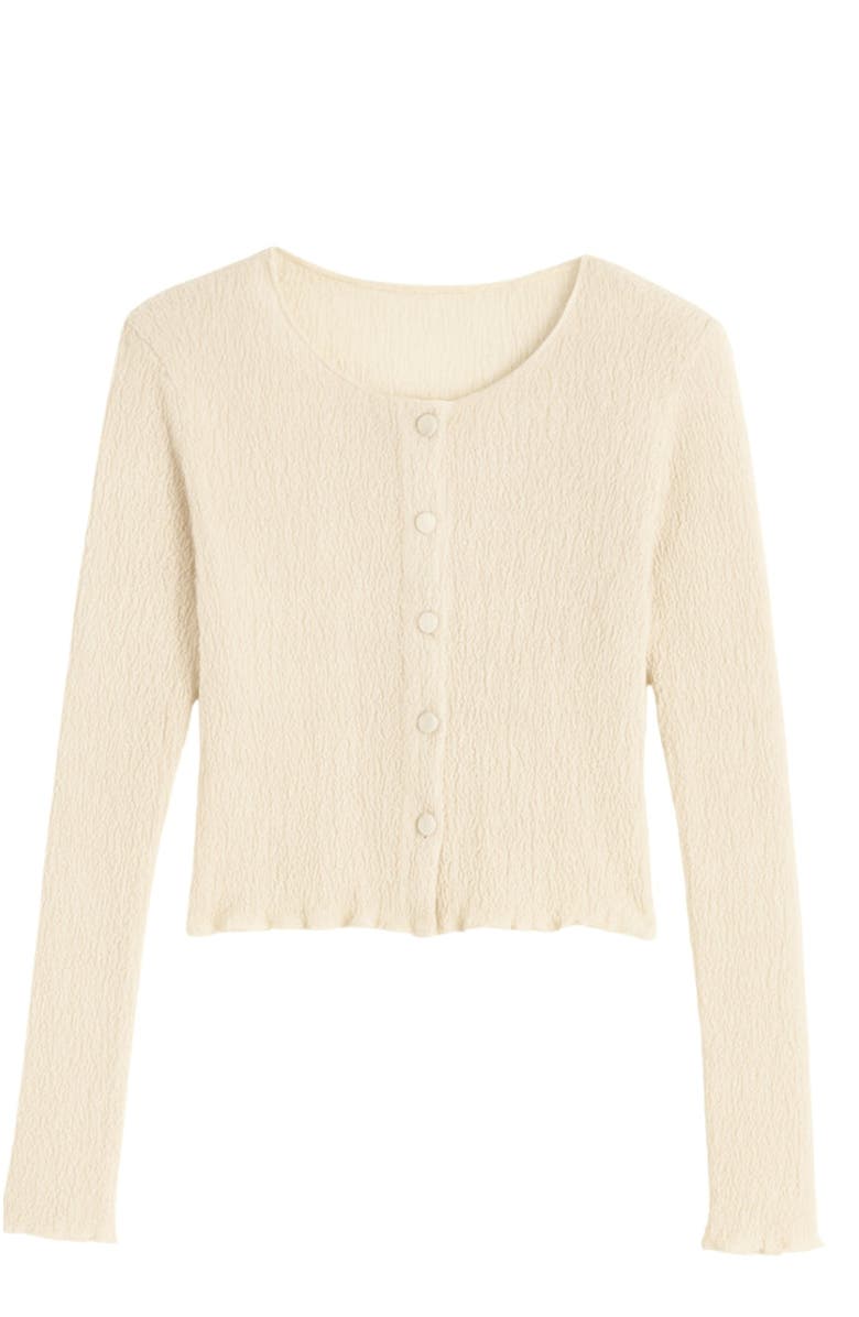 Rebecca Taylor Taryn Knit Cardigan, Alternate, color, Cream