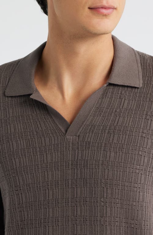 Rag & Bone Harvey Johnny Collar Relaxed Polo In Brown