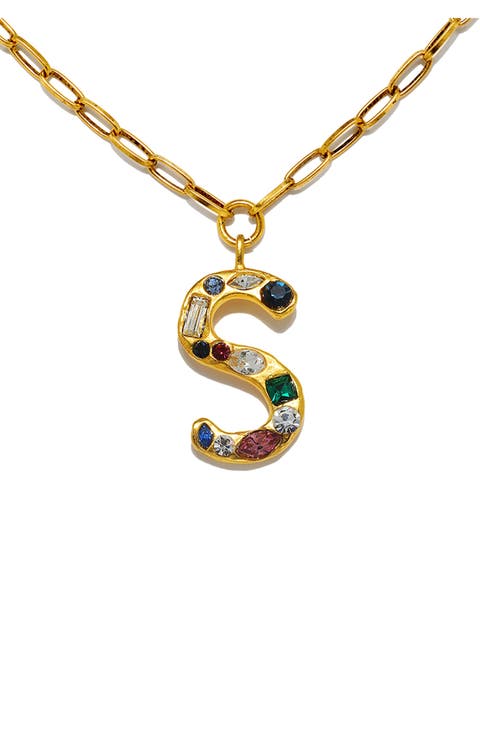 Emilie Crystal Initial Pendant Necklace