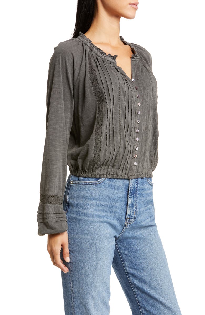 Lucky Brand Embroidered Peasant Blouse, Alternate, color,
