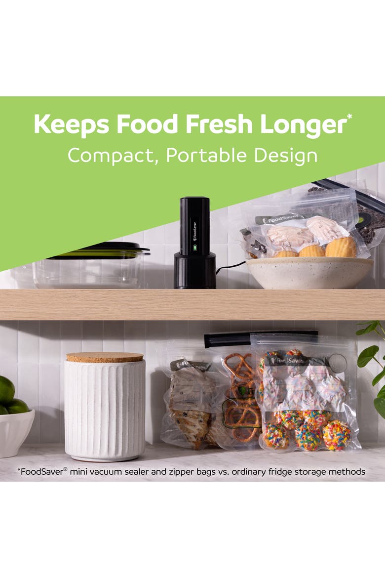 Cordless Mini Vacuum Sealer with Starter Kit, Alternate, color, Black