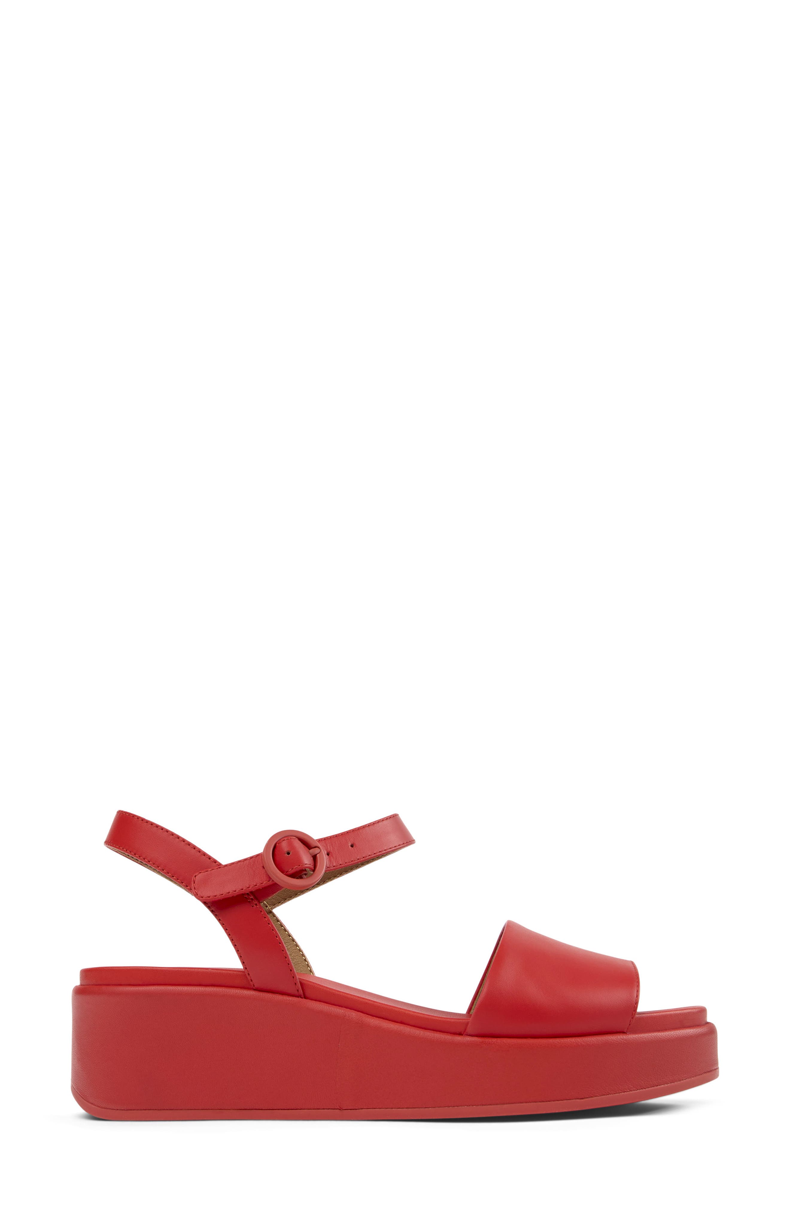 Camper Misia Platform Sandal, Alternate, color, Bright Red