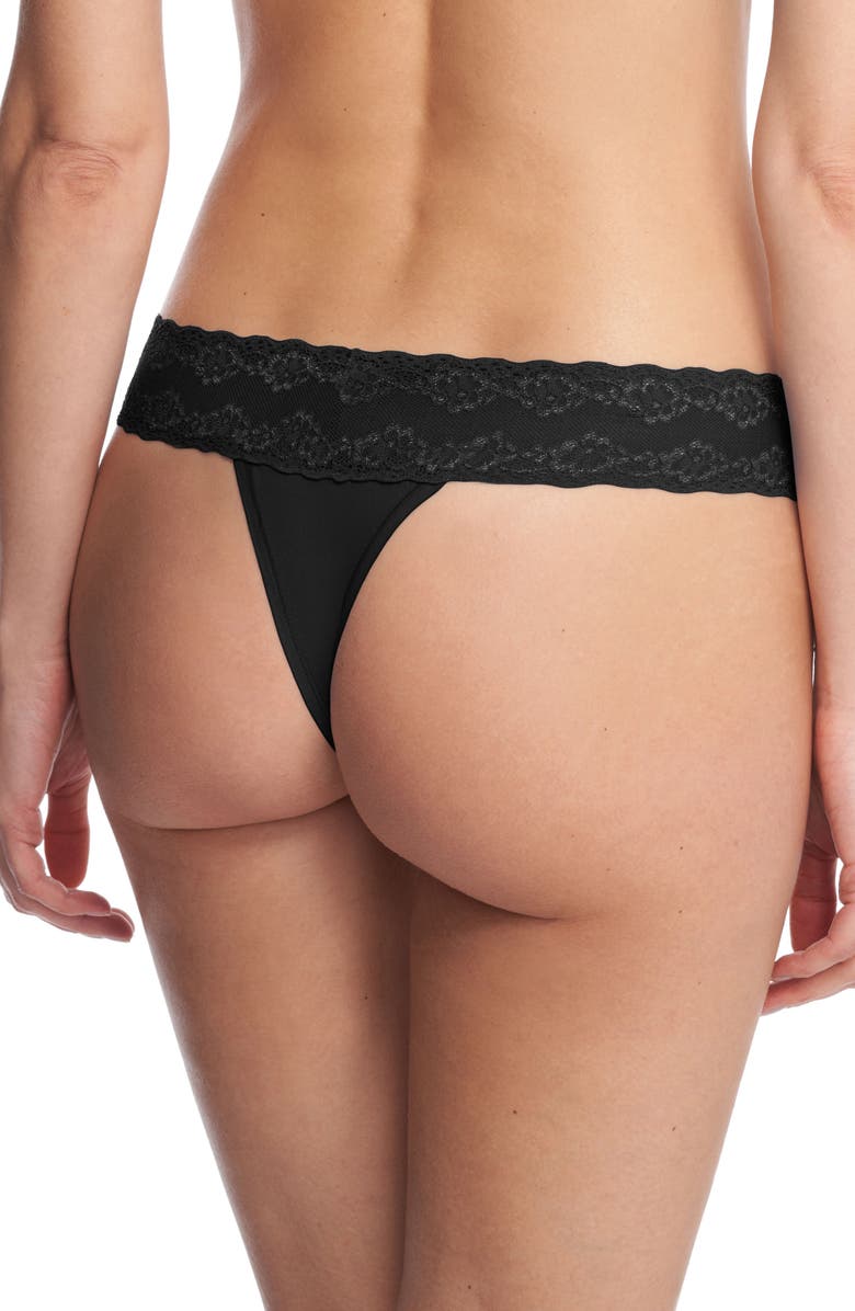 Natori Bliss Perfection One Size Thong, Alternate, color, Black