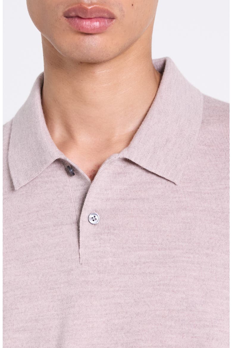 Goris Cashmere Polo Sweater, Alternate, color, PALE CLAY MELANGE - 2YS