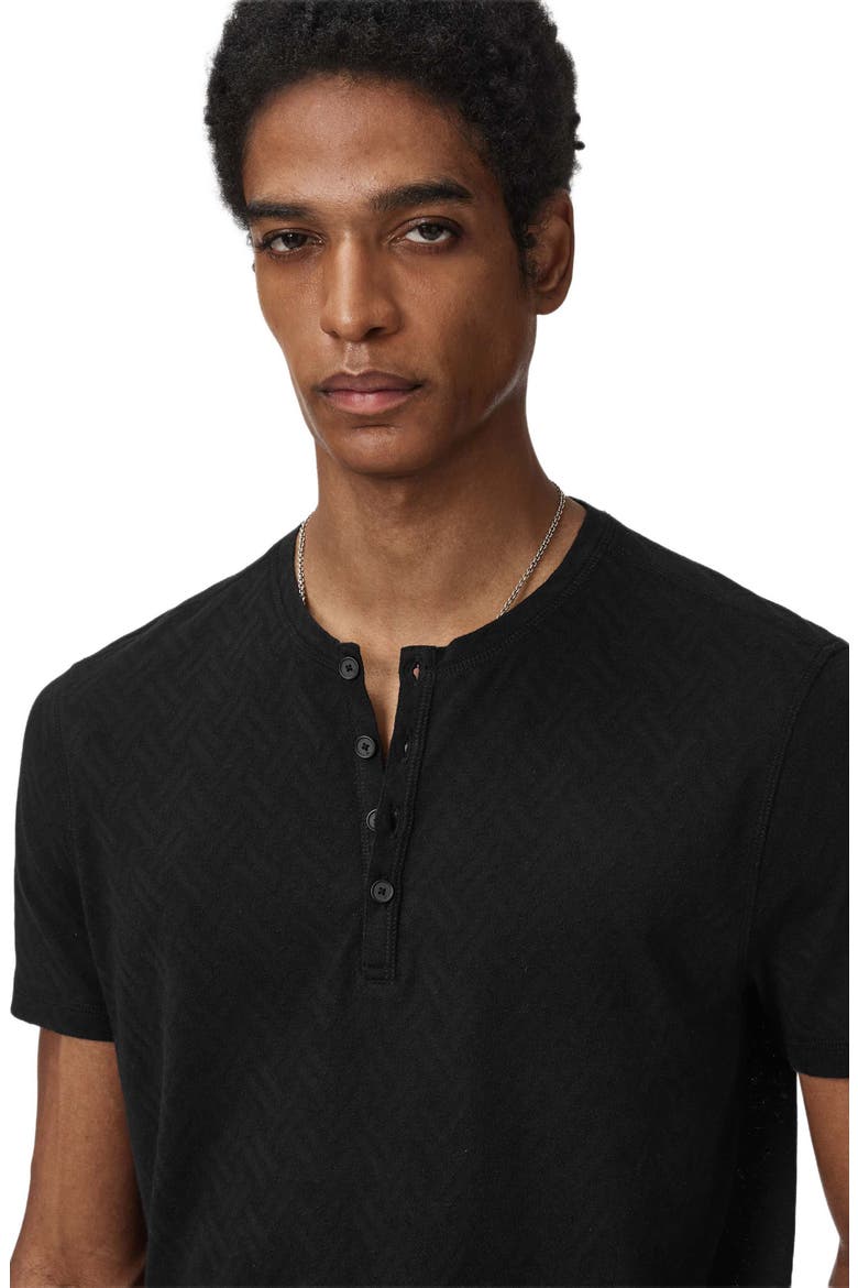 Elm Texture Short Sleeve Henley, Alternate, color, BLACK