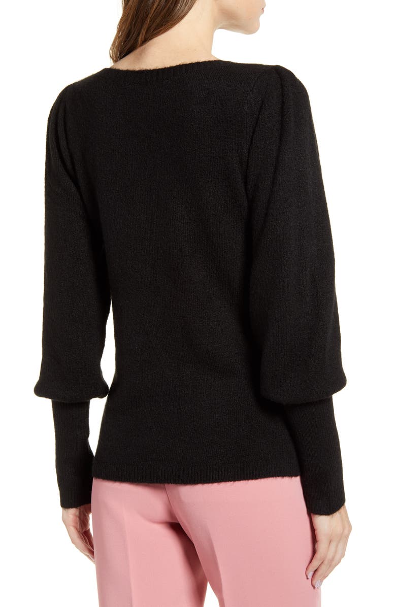 Rachel Parcell Puff Sleeve Sweater, Alternate, color,