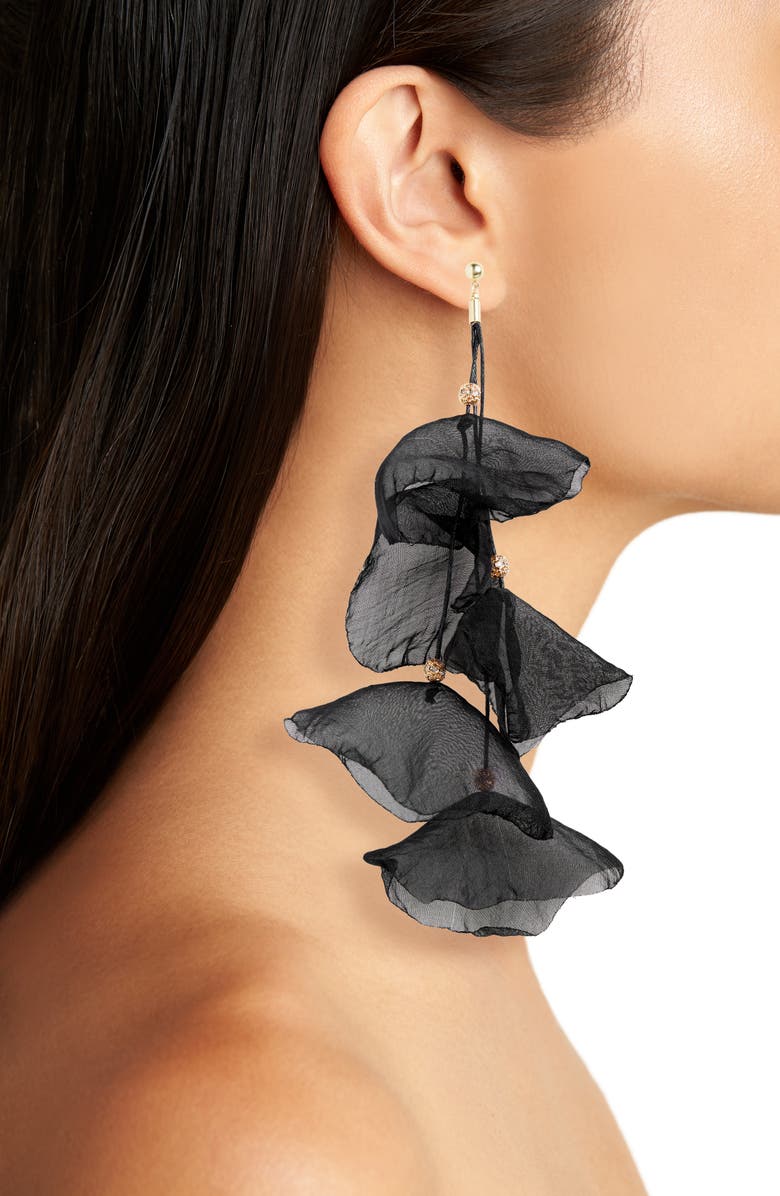 Stella + Ruby Petal Chiffon Statement Earrings, Alternate, color,