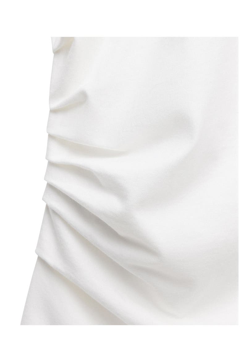 Gathered Cotton T-Shirt, Alternate, color, WHITE