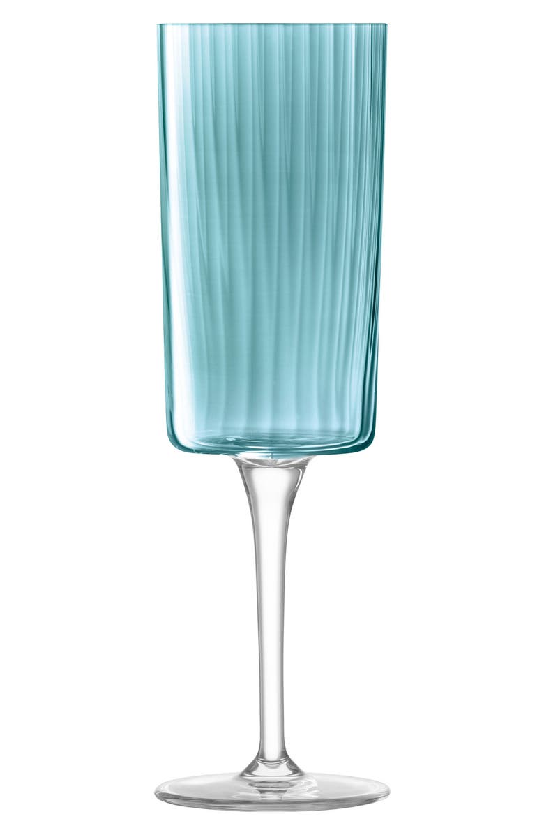 LSA Gems Set of 4 Champagne Flutes, Alternate, color, Green