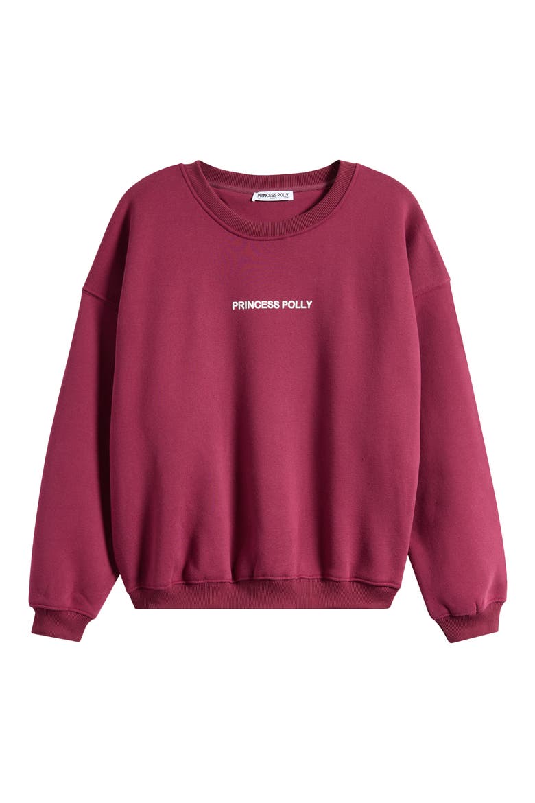 Logo Graphic Crewneck Sweatshirt, Alternate, color, BURGUNDY