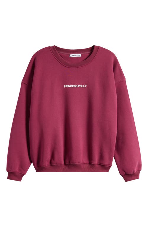 Princess Polly Logo Graphic Crewneck Sweatshirt In Red