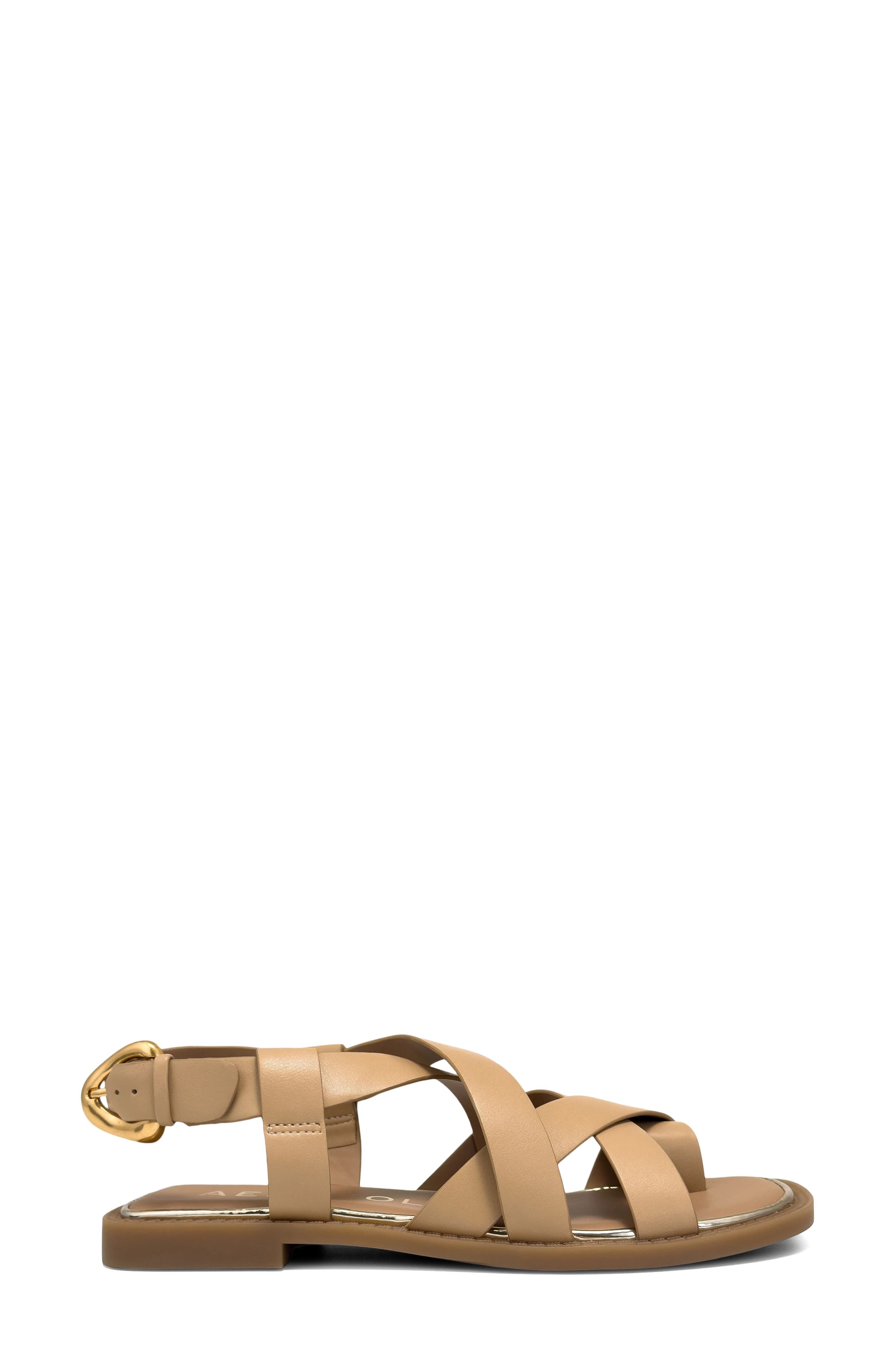 Cargo Toe Loop Sandal, Alternate, color, BEIGE BISQUE FX NAPPA