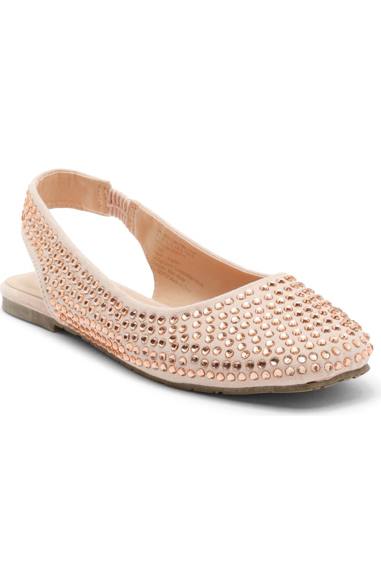 Reaction Kenneth Cole Esme Rhinestone Embellished Slingback Flat, Main, color, Blush Microsuede