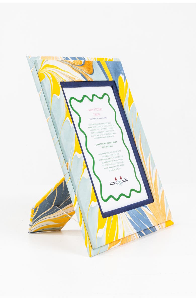 Inner Child Hand-Marbled Picture Frame, Main, color, Blue