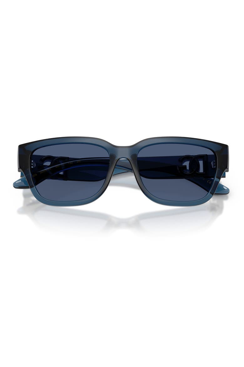 Kids' 50mm Rectangular Sunglasses, Alternate, color, TRANSPARENT BLUE / DARK BLUE