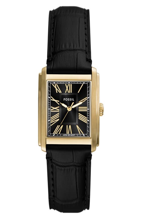 Fossil Men's Carraway Three-hand Black Croco Leather Watch, 42mm In Black