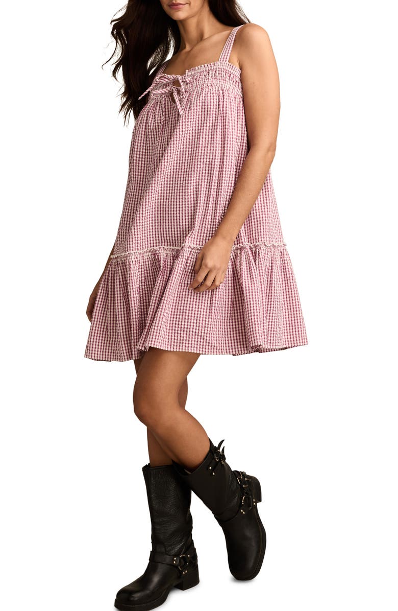 Lucky Brand Easy Cotton Gingham Minidress, Alternate, color, 