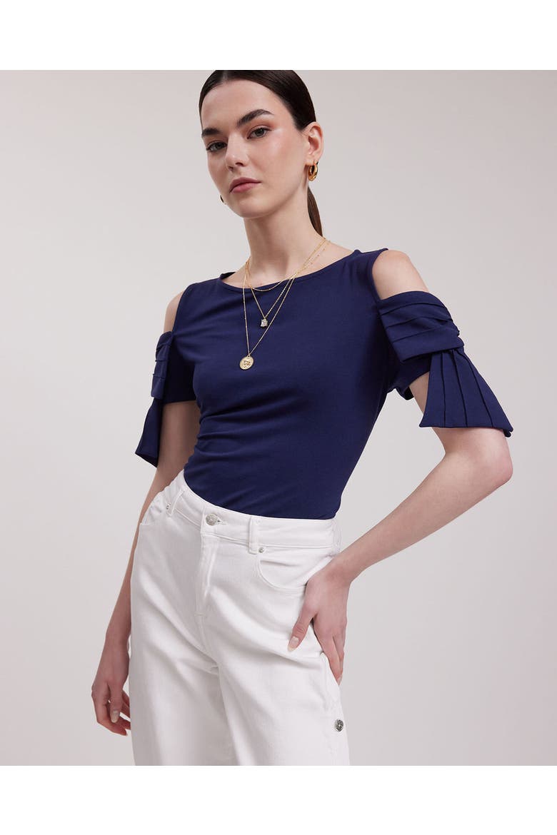 Myrtille Jersey Cotton Top, Alternate, color, Dark Navy