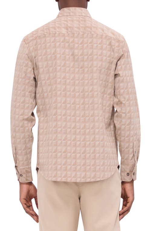 Bugatchi Karl Abstract Print Stretch Corduroy Button-up Shirt In Caramel