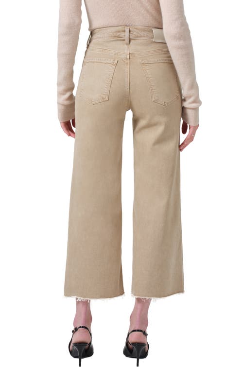 Citizen Of Humanity Citizens Of Humanity Lyra Raw Hem Ankle Wide Leg Jeans In Porcini
