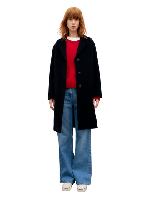 Aelis Angora Blend Collared Overcoat