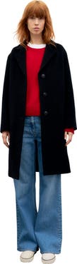 GERARD DAREL Aelis Angora Blend Collared Overcoat
