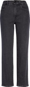 Good American Good Straight High Waist Ankle Jeans