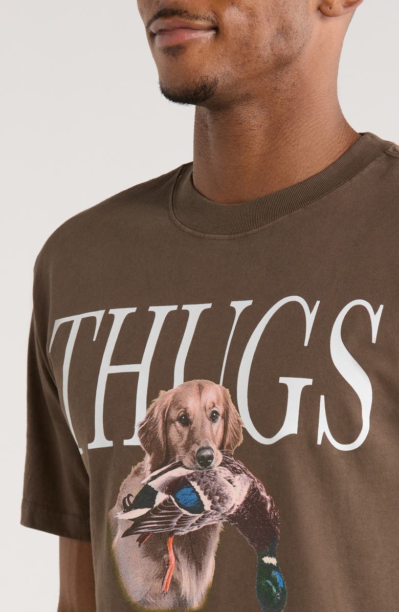 SANTO STUDIO Thugs Hunt Cotton Graphic T-Shirt, Alternate, color, Holy Brown