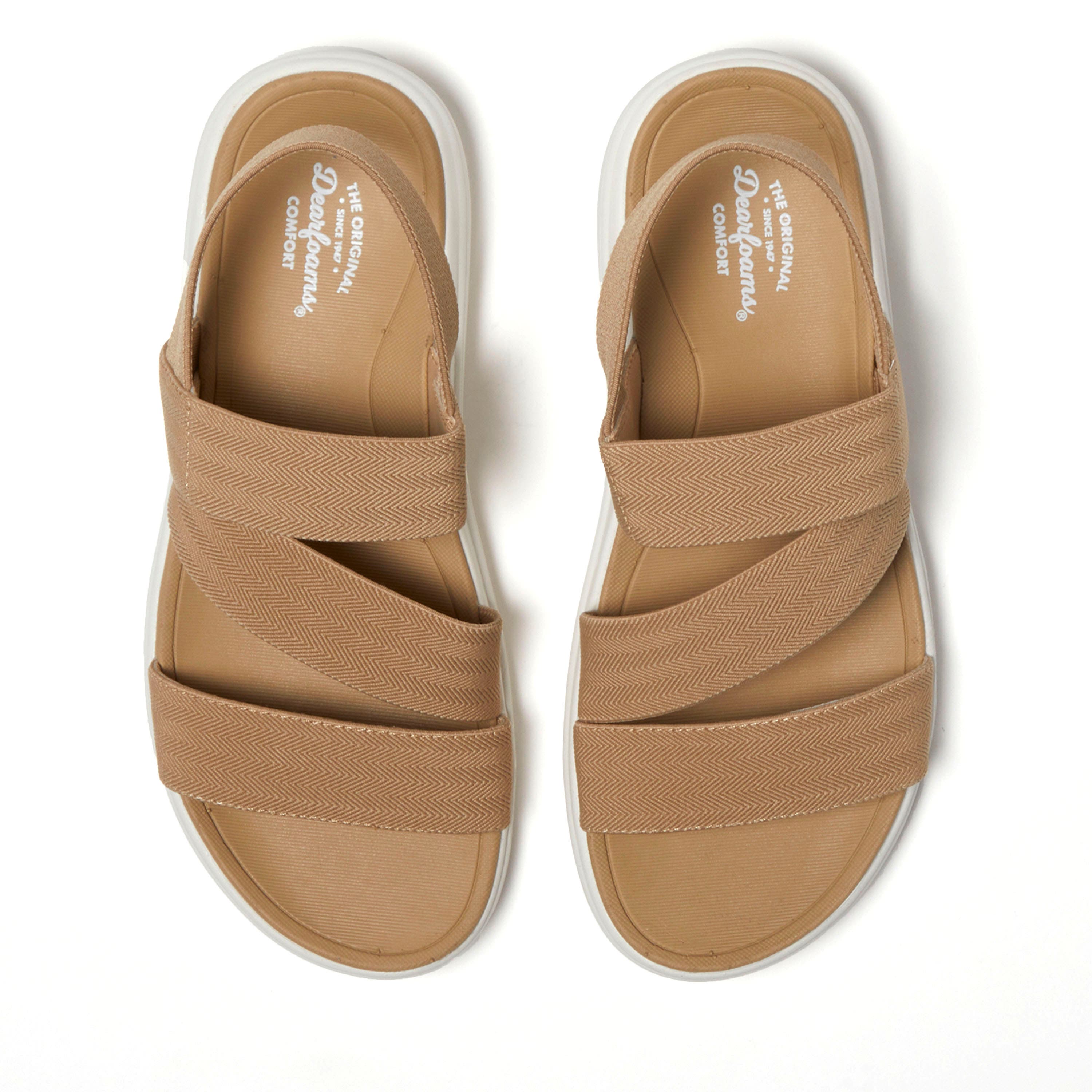Emilia Elastic Gore Strappy Sandal, Alternate, color, KHAKI