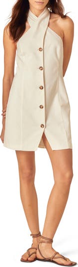Gio Organic Cotton & Linen Halter Minidress