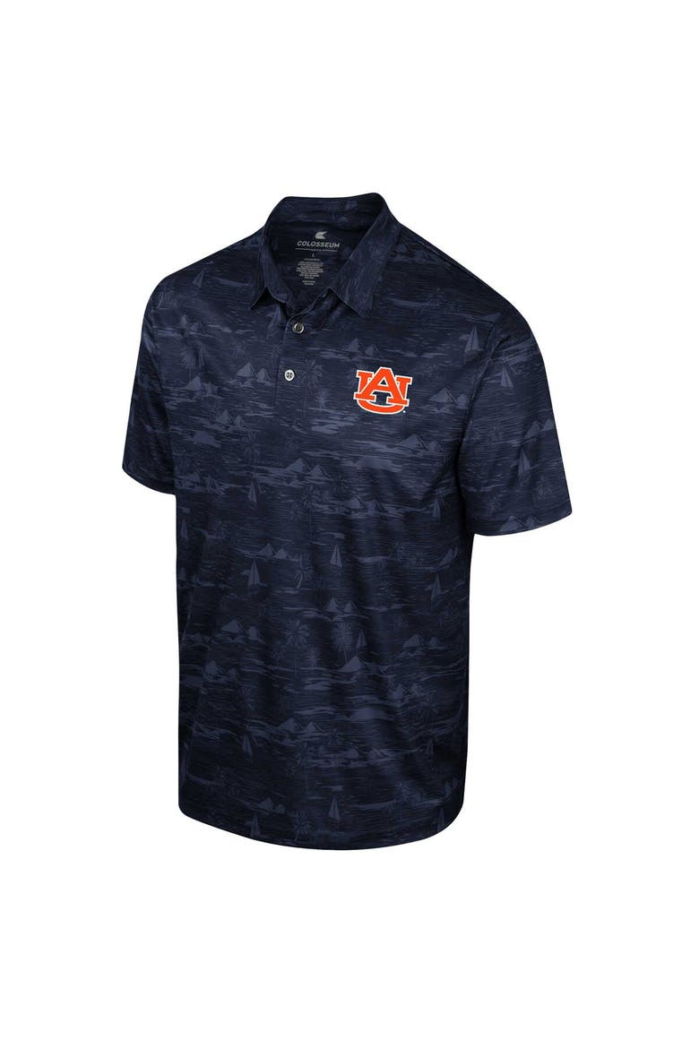 Men's Colosseum Navy Auburn Tigers Daly Print Polo, Alternate, color, Navy