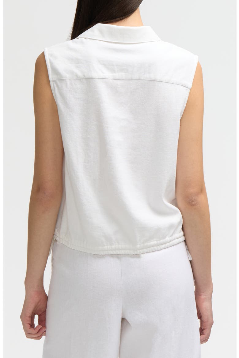 Sleeveless Drawstring Hem Top, Alternate, color, WHITE