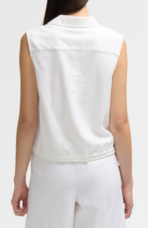 Nvlt Sleeveless Drawstring Hem Top In White