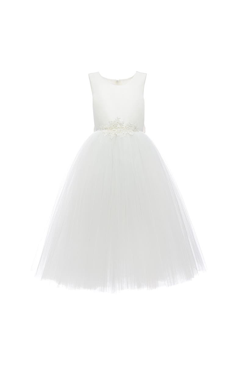 Tulleen Hermione Embroidered Cape Dress, Alternate, color, White