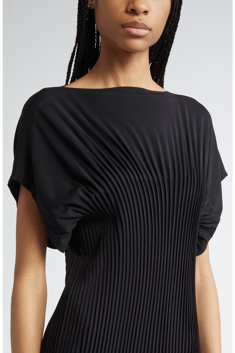 knife pleat maxi dress Knife-pleated jersey dress black TOTEME