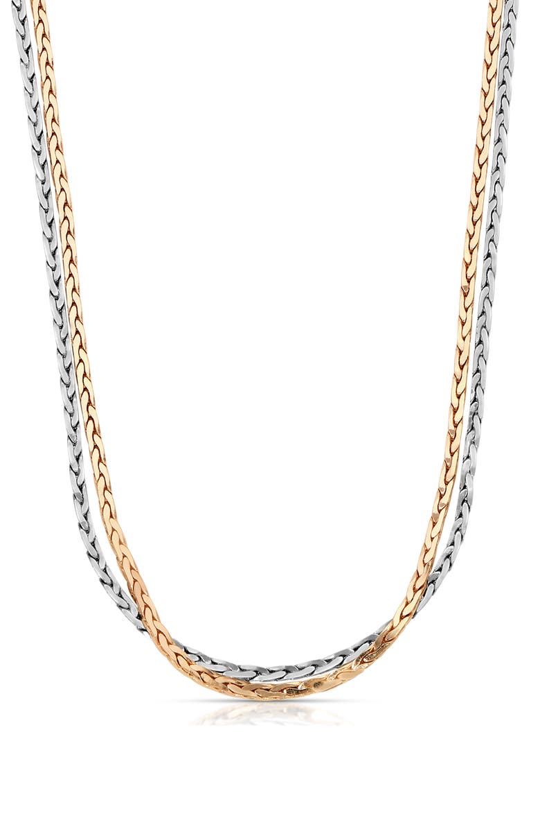 Ettika Layered Twisted Chain Necklace, Main, color, 