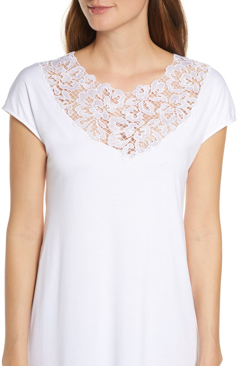 Hanro Najuma Cap Sleeve Nightgown, Alternate, color, 