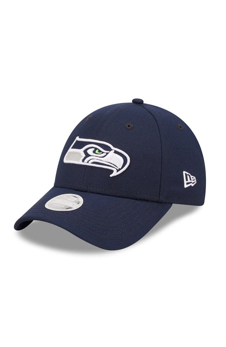 New Era Women's New Era College Navy Seattle Seahawks Simple 9FORTY Adjustable Hat, Main, color, 