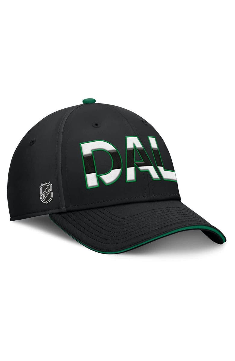 FANATICS Men's Fanatics Black/Green Dallas Stars Authentic Pro Rink Team Code Flex Hat, Alternate, color, 