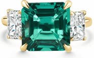 Bliss Diamond 8Ct Asscher Cut Emerald & Diamond Ring 14k Gold or Platinum Lab Grown