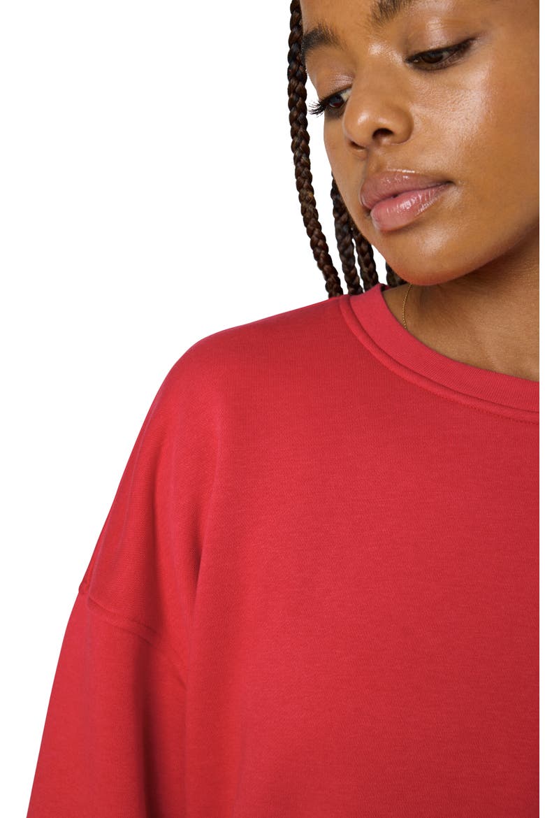 Cozy Crush Oversize Sweatshirt, Alternate, color, SCARLET
