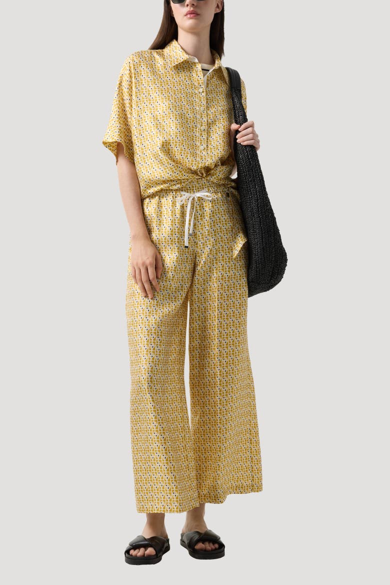 Elvira Silk Blouse, Alternate, color, Yellow/cream