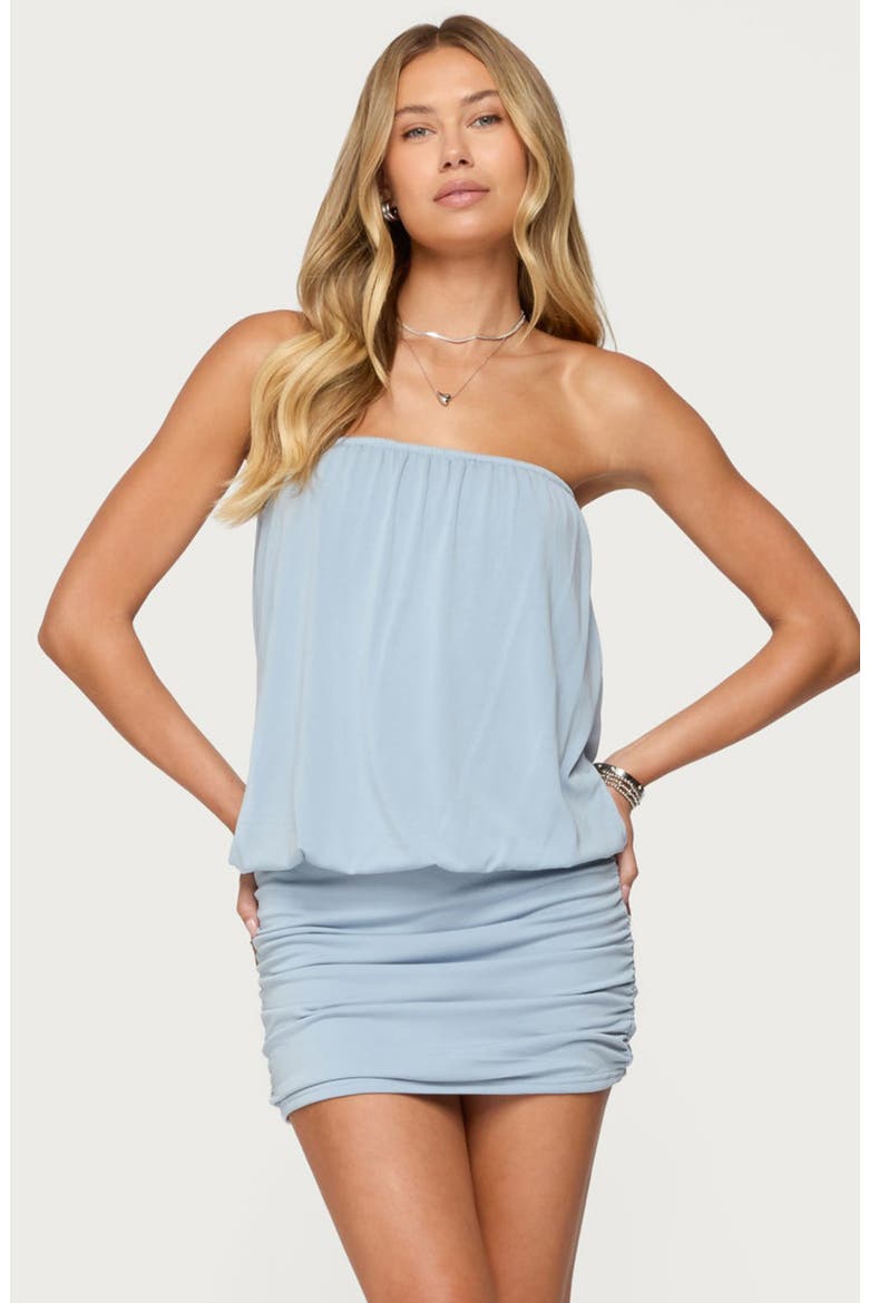 Paloma Strapless Minidress, Alternate, color, LIGHT-BLUE