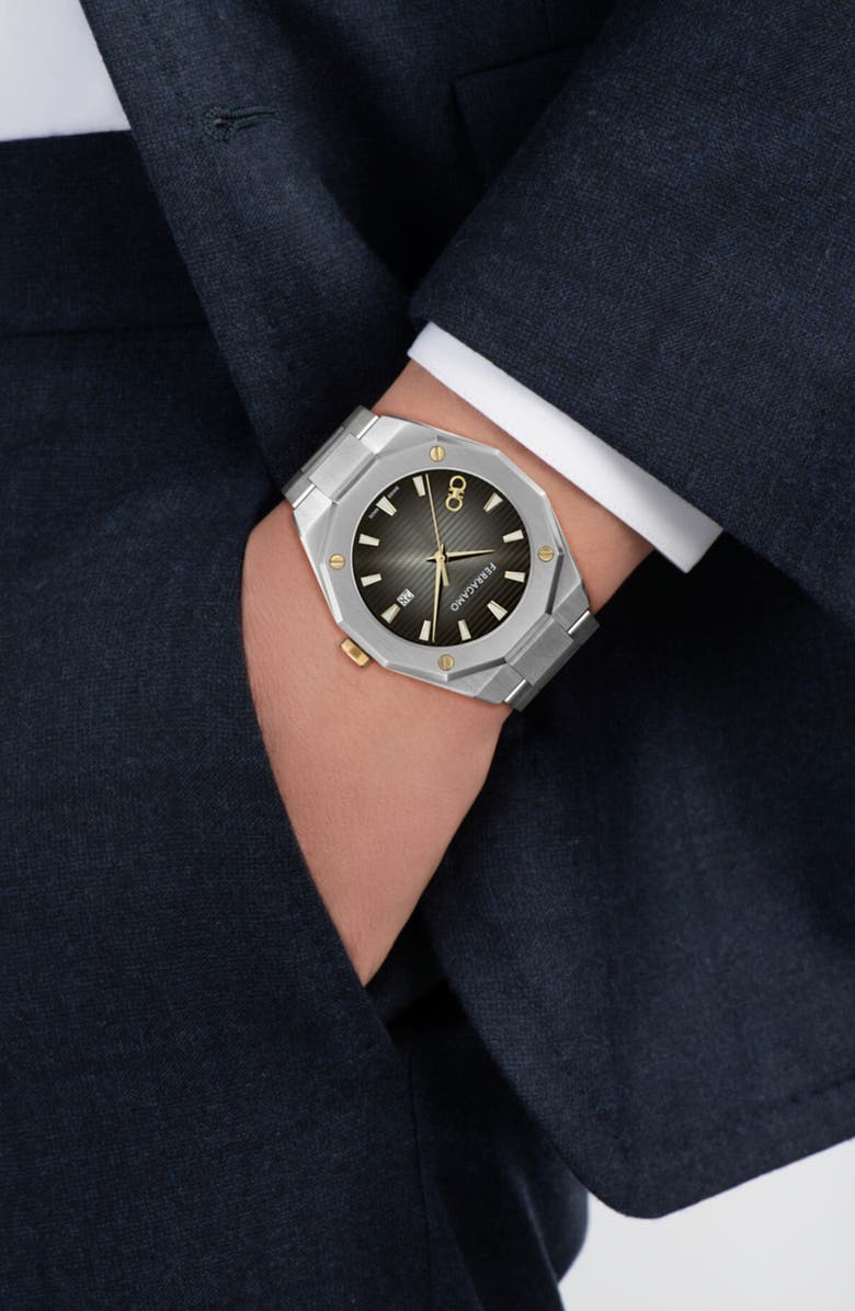 FERRAGAMO Edge Bracelet Watch, 40mm, Alternate, color, 