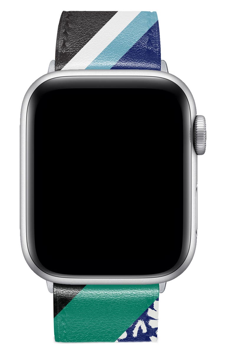 Wristpop Black Blossom Water Resistant 25mm Apple Watch<sup>®</sup> Watchband, Alternate, color, 