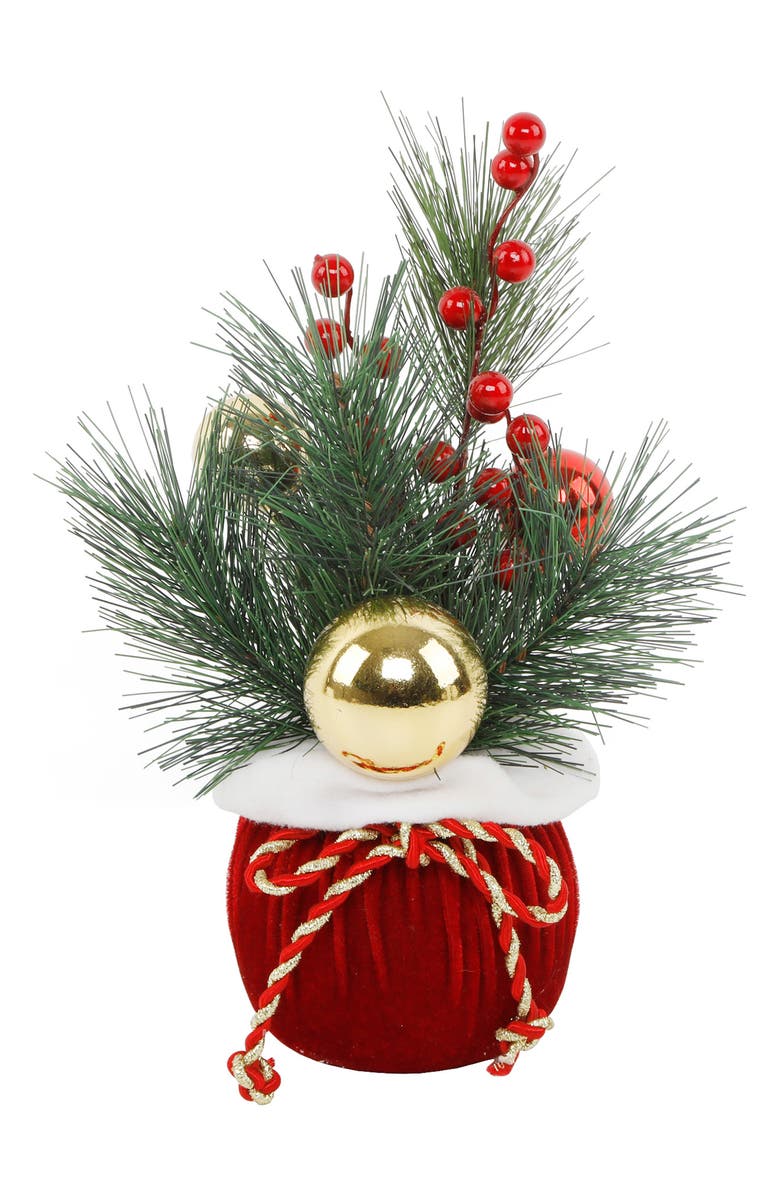 FLORA BUNDA 7"x12"H Christmas Tree Gift Bag, Main, color, Red