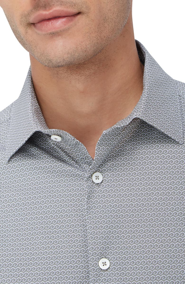 Bugatchi James OoohCotton<sup>®</sup> Geo Print Button-Up Shirt, Alternate, color,