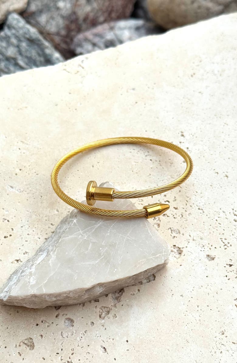 Adornia Nail Cable Cuff Bracelet, Alternate, color, Gold