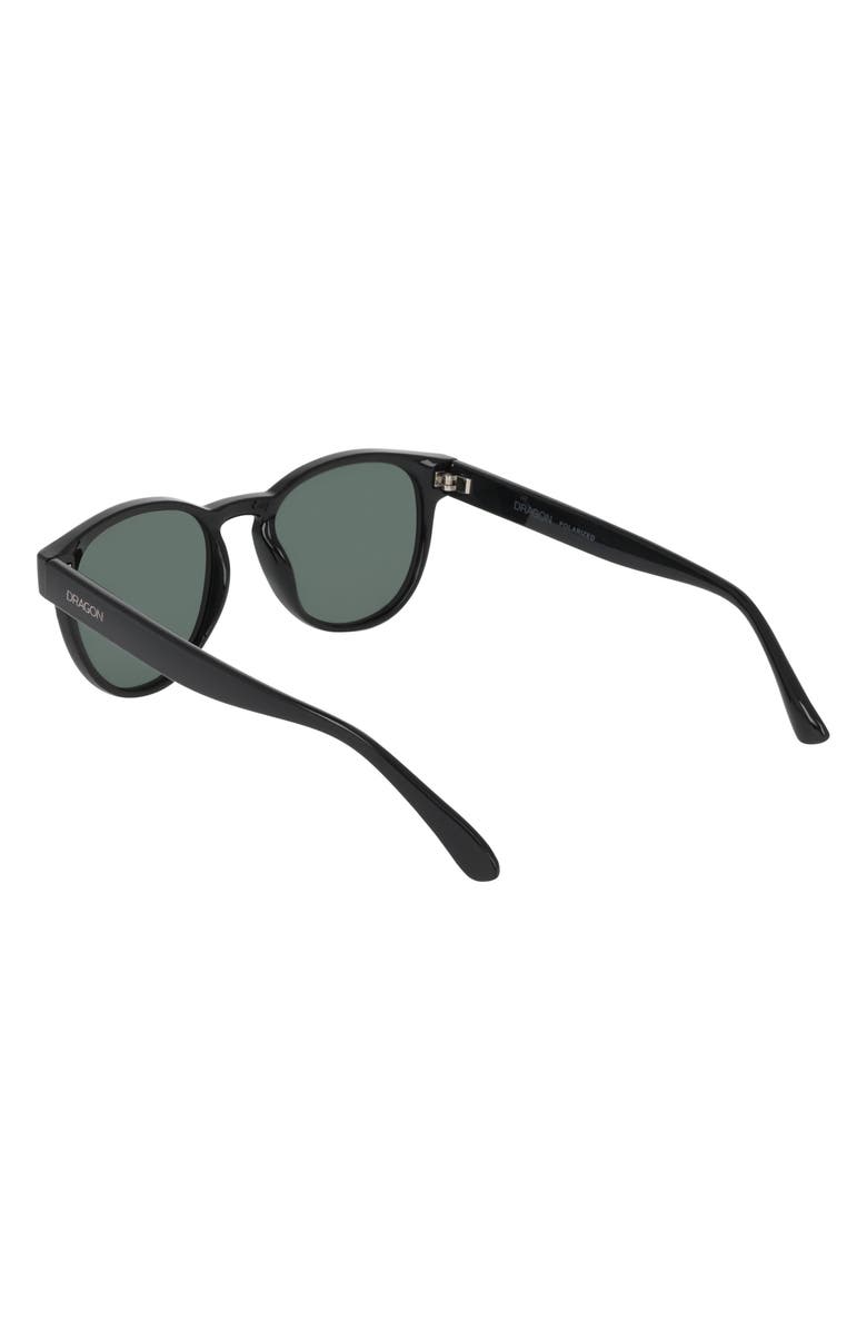 DRAGON 53mm Round Sunglasses, Alternate, color, Shiny Black/ Green