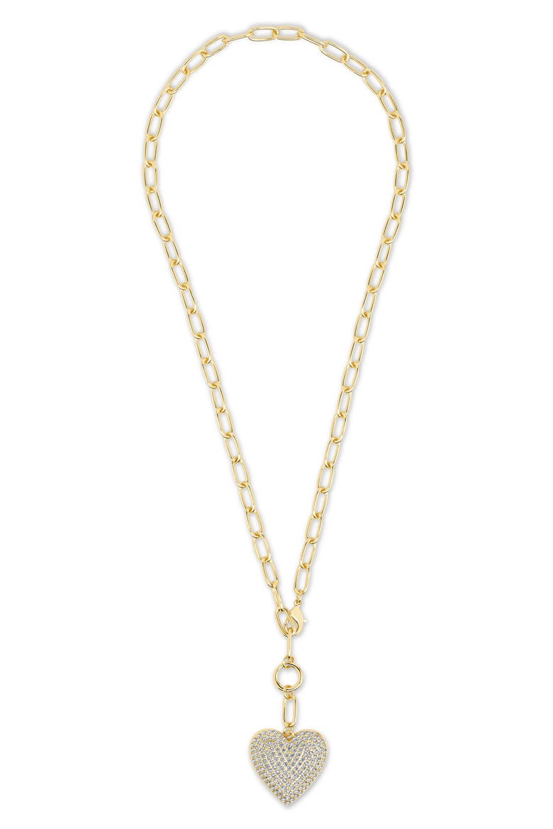 Disco Heart Pendant Necklace, Alternate, color, GOLD